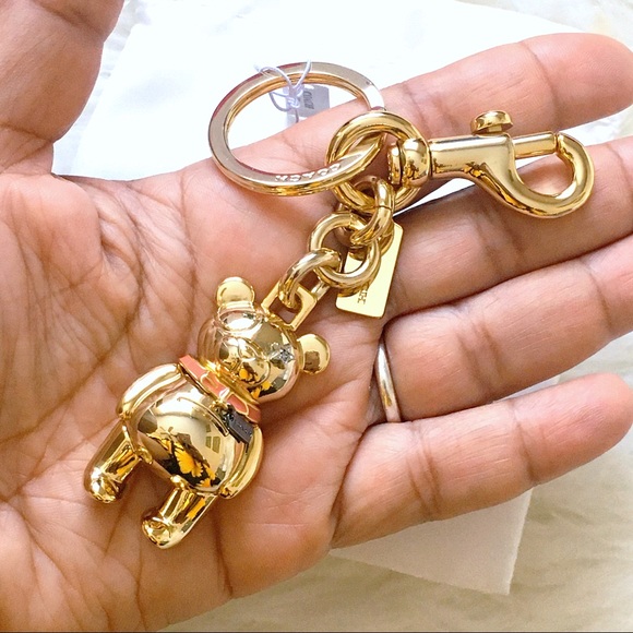 COACH Gold 3D Bear Bag Charm - Picture 2 of 8